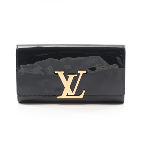 LOUIS VUITTON Portefeuille Louise Bifold long wallet purse M61316 Vernis Noir LV