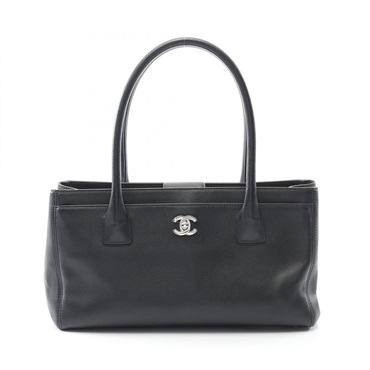 CHANEL Executive Tote hand Bag A67282 calf leather Black Used SHW Women