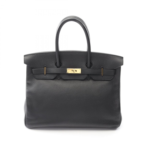 HERMES Birkin 35 Handbag Taurillon Clemence leather Black Used Women GHW G