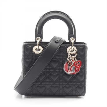 Christian Dior LADY DIOR MY ABCDIOR Small Heart Cannage crossbody Handbag black