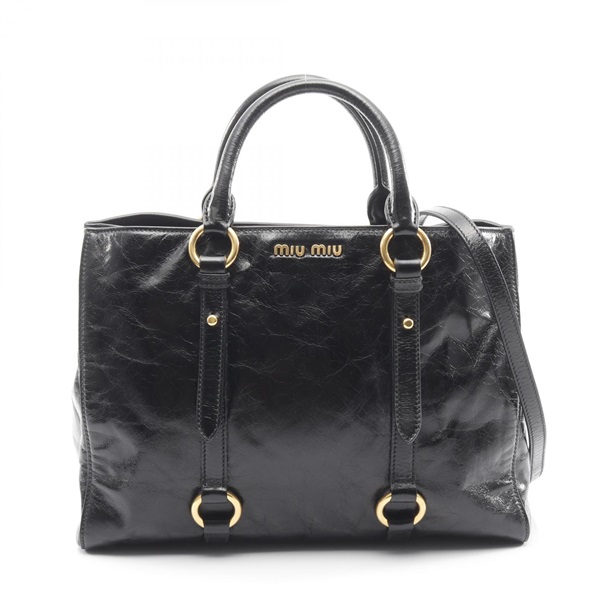 Miu Miu shoulder crossbody Handbag leather Black Used Women