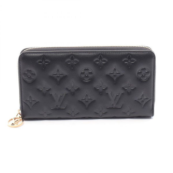 LOUIS VUITTON Zippy Wallet Coussin M81510 Lamb leather Black Used Women LV