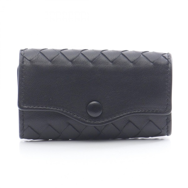 BOTTEGA VENETA Intrecciato Key holder caseleather Black Used mens