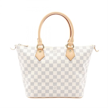 LOUIS VUITTON Saleya PM Tote Bag N51186 Damier Azur canvas leather White Used LV