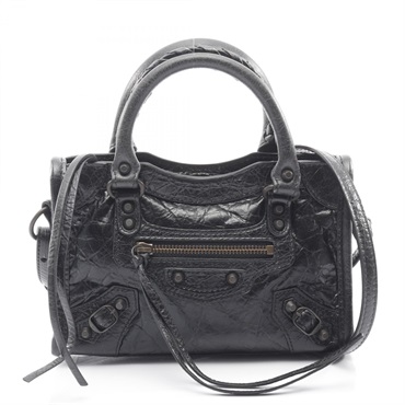 BALENCIAGA Le City Nano Shoulder Handbag 8196712ABEK1000 leather Black NEW Women