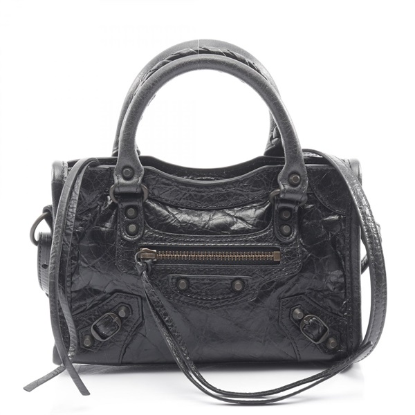 BALENCIAGA Le City Nano 2Way Shoulder Handbag 8196712ABEK1000 leather Black NEW
