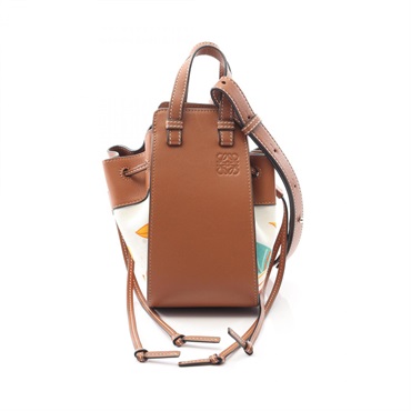 LOEWE Hammock Mini Drawstring shoulder crossbody Handbag Floral Print leather