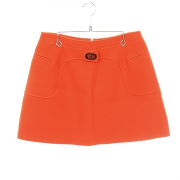 Christian Dior Mini skirt #40 wool silk Orange Used Women CD