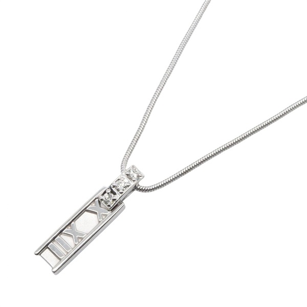 TIFFANY＆CO Atlas Diamond Necklace Pendant 18KWG White Gold Used women