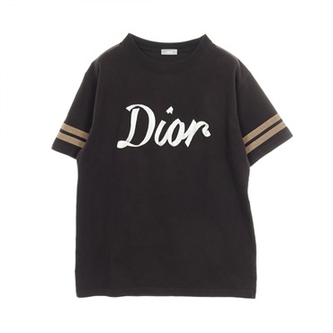Christian Dior Logo Short Sleeve T-shirt cotton Black #L Used mens