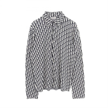 Christian Dior Oblique Shirt Cotton Navy Black Beige #S Used mens