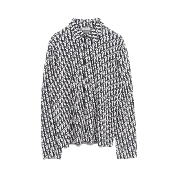 Christian Dior Oblique Shirt Cotton Navy Black Beige #S Used mens