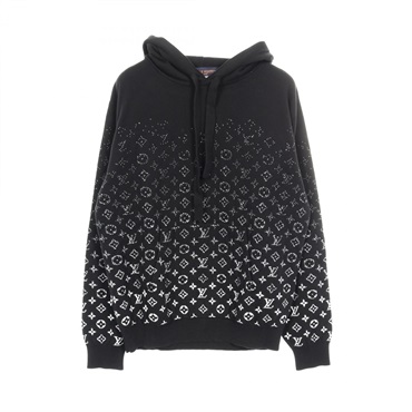 LOUIS VUITTON Monogram Gradient Hoodie cotton Black White Used mens size M
