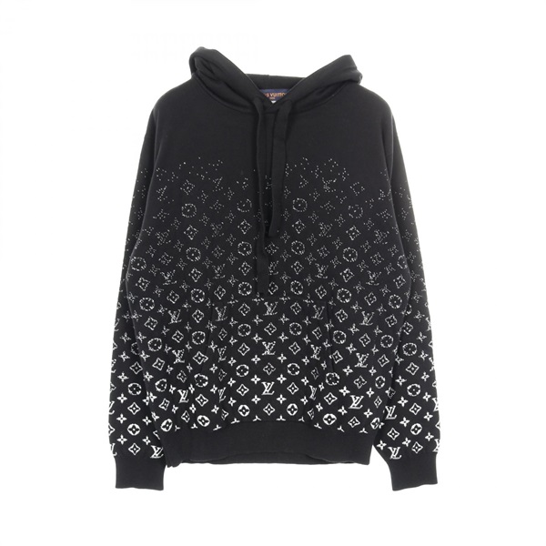 LOUIS VUITTON Monogram Gradient Hoodie cotton Black White Used mens size M