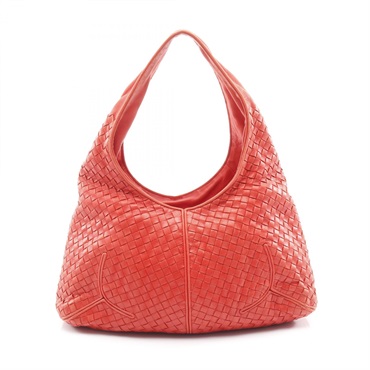 BOTTEGA VENETA Intrecciato Shoulder hand Bag 145552 leather Red Used Women