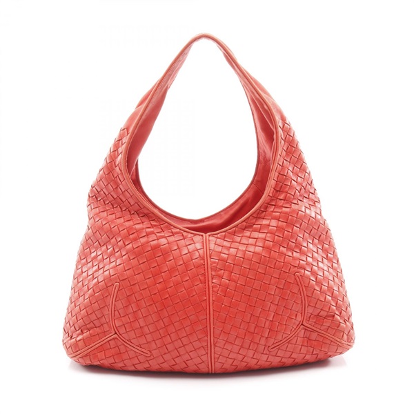 BOTTEGA VENETA Intrecciato Shoulder hand Bag 145552 leather Red Used Women
