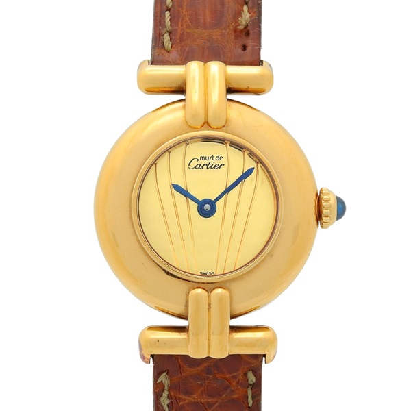 CARTIER Must Colisee Vermeil SM Wrist Watch W1000553 Quartz GP Used Women