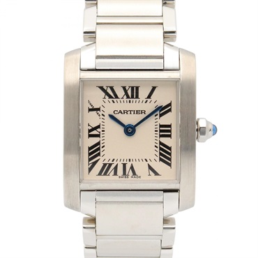 CARTIER Tank francaise SM Wrist Watch W51008Q3 Quartz Stainless Steel Used Women