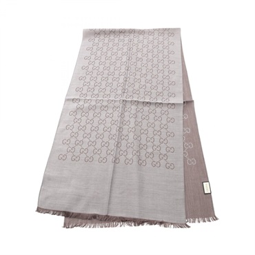 GUCCI GG pattern Stole scarf wrap 1659043G6461264 wool silk Gray NEW unisex