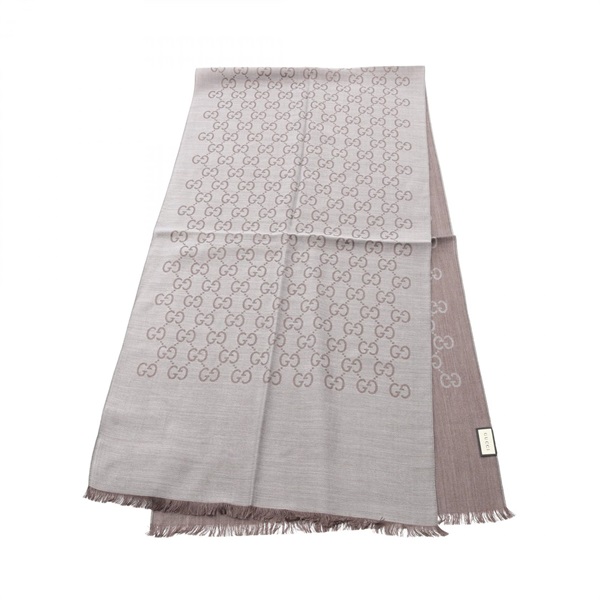 GUCCI GG pattern Stole scarf wrap 1659043G6461264 wool silk Gray NEW unisex