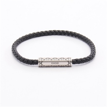 Christian Dior Cannage Braided Leather Bracelet 19cm B2782HOMLE004L leather SS