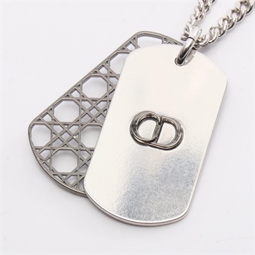 Christian Dior CD Icon Cannage Necklace Stainless Steel 54-58cm