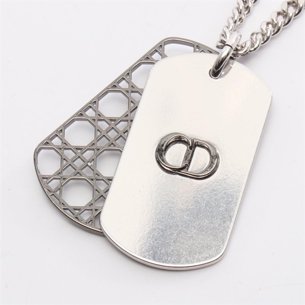 Christian Dior CD Icon Cannage Necklace Stainless Steel 54-58cm