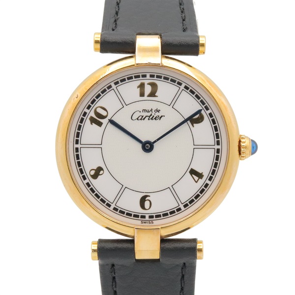 CARTIER Must Vendome Vermeil LM Wrist Watch W1009754 Quartz GP Used Women