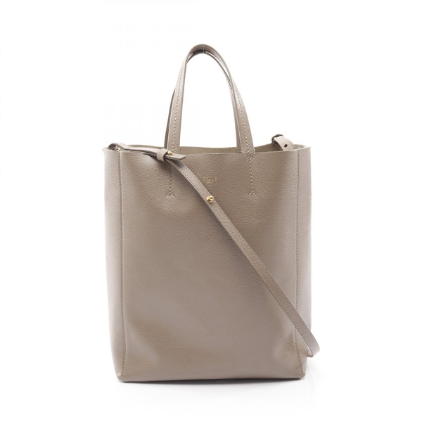 CELINE Vertical Small Cabas Tote Crossbody Bag 189813 leather Brown Used Women