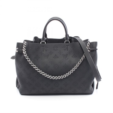 LOUIS VUITTON Bella Shoulder Tote Bag M59200 Mahina leather Black Used Women LV