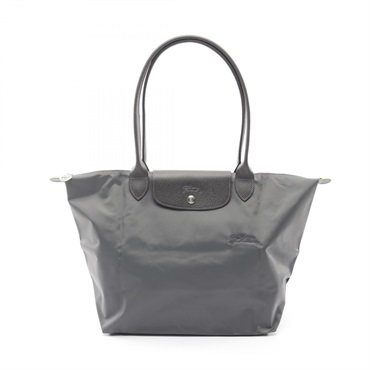 Longchamp Le Pliage Green L Shoulder Bag Nylon leather Gray NEW Women