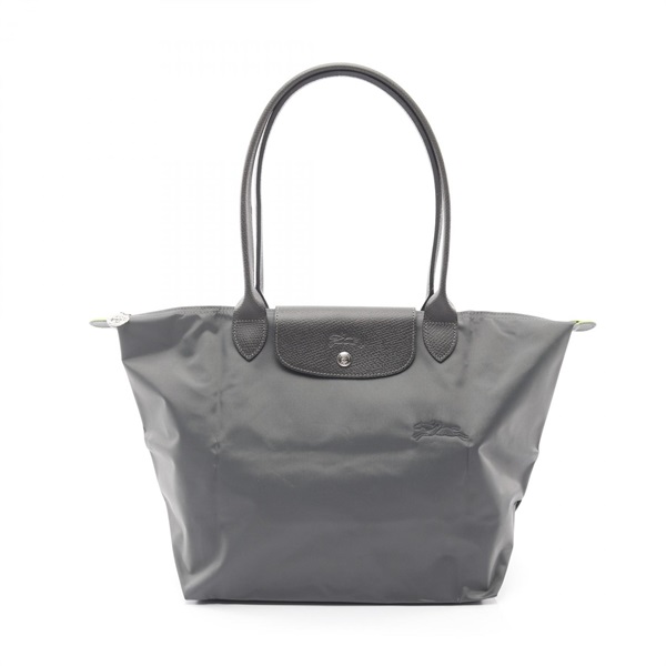 Longchamp Le Pliage Green L Shoulder Bag Nylon leather Gray NEW Women