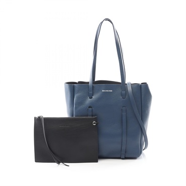 BALENCIAGA Everyday XS 2Way Tote Bag 489813 leather Blue Used Women