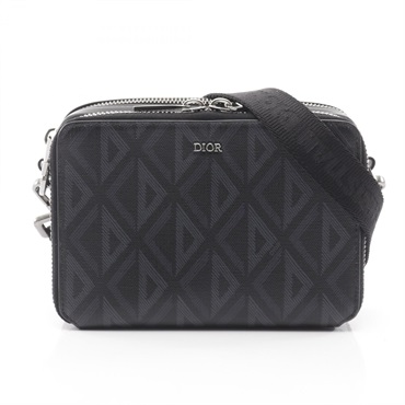 Christian Dior CD Diamond Messenger Pouch Shoulder Bag 2ESBC119 canvas Black