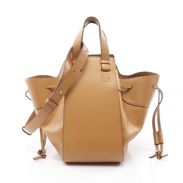 LOEWE Hammock Anagram Medium Shoulder Bag leather Brown Used Women