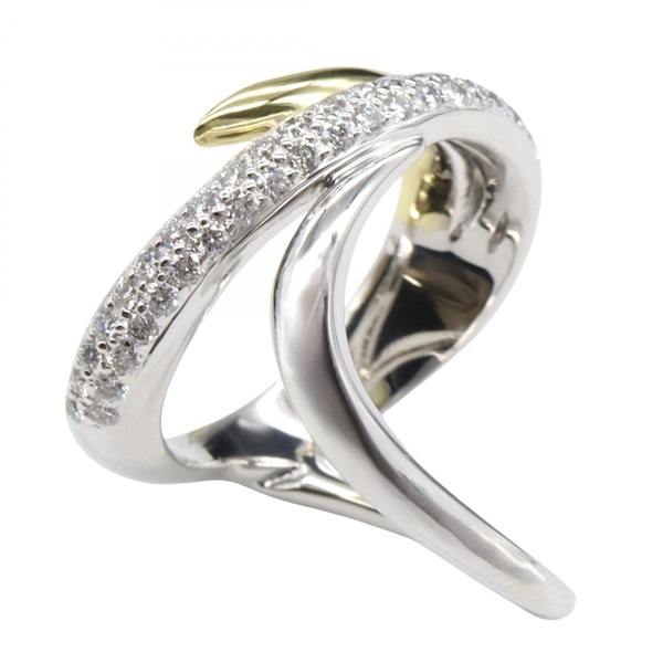 KARATI Diamond Ring 18KYG Yellow 18KWG White Gold Used US size 5.75