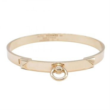 HERMES Collier de chien PM Bracelet Bangle 18KRG Pink Rose Gold Used Women