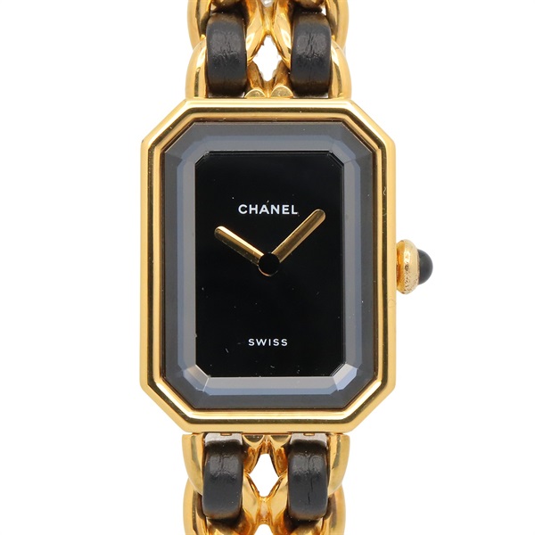 CHANEL Premiere L Wrist Watch H0001 Quartz Gold Plated leather Used Women