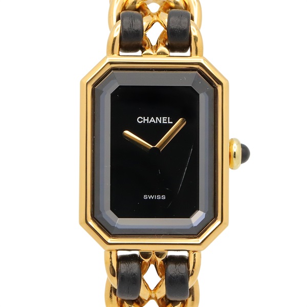 CHANEL Premiere M Wrist Watch H0001 Quartz Gold Plated leather Used Women