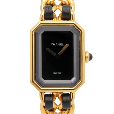 CHANEL Premiere S Wrist Watch H0001 Quartz Gold Plated leather Used Women