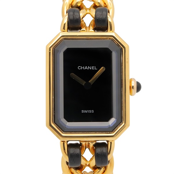 CHANEL Premiere S Wrist Watch H0001 Quartz Gold Plated leather Used Women