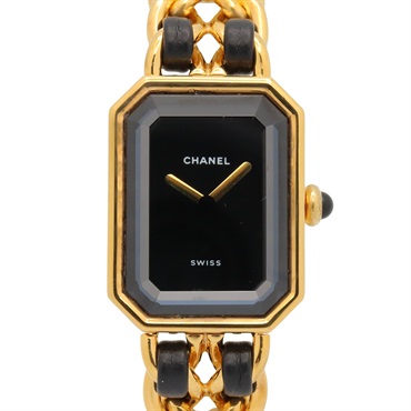 CHANEL Premiere S Wrist Watch H0001 Quartz Gold Plated leather Used Women