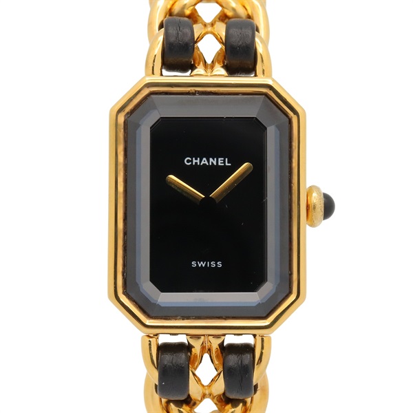 CHANEL Premiere S Wrist Watch H0001 Quartz Gold Plated leather Used Women