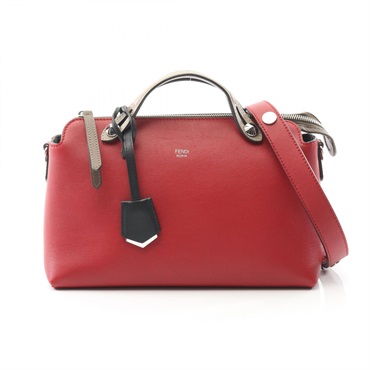 FENDI BY THE WAY MEDIUM 2Way Shoulder Handbag 8BL124 5QJ leather Red Beige Used