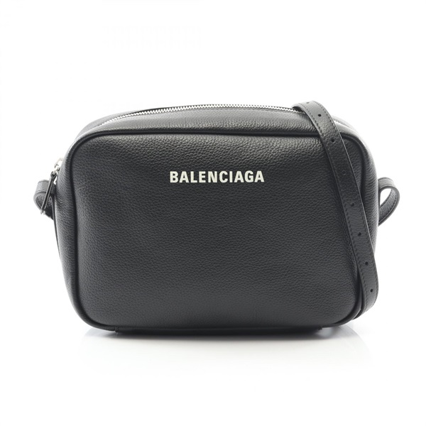 BALENCIAGA Everyday Medium Camera Shoulder Bag 679267 leather Black Used Women