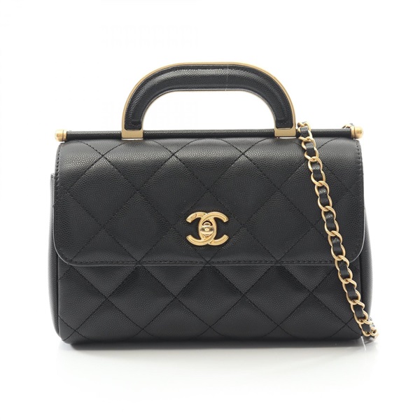 CHANEL Matelasse Top Handle chain crossbody Shoulder Bag AS5040 Calfskin BK GHW
