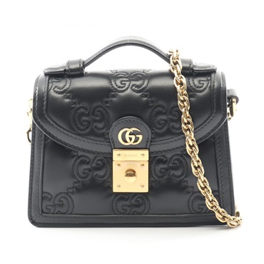 GUCCI GG Matelasse 2Way Crossbody Chain Shoulder Bag 724499 leather Black Used