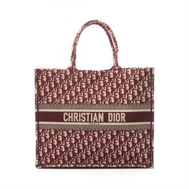 Christian Dior BOOK TOTE Large Oblique hand Bag M1286ZRIW-M974 canvas Bordeaux