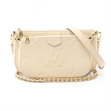 LOUIS VUITTON Multi Pochette Accessoires Shoulder Bag M46568 leather Beige Used