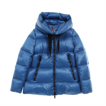 MONCLER SERIN Down jacket with Hood and Zipper Nylon Blue #0 Used Women